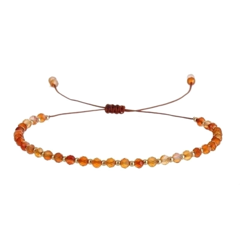 Minimalist Round Natural Stone Knitting Drawstring Bracelets