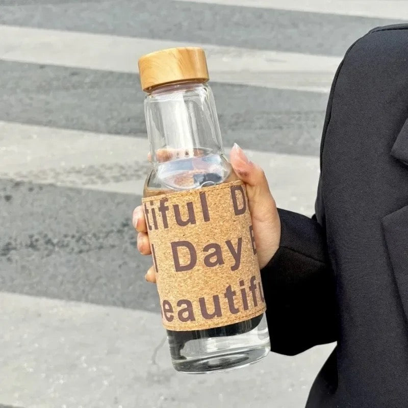 BEAUTIFUL DAY WOODEN CAP WATER BOTTLE 550ML