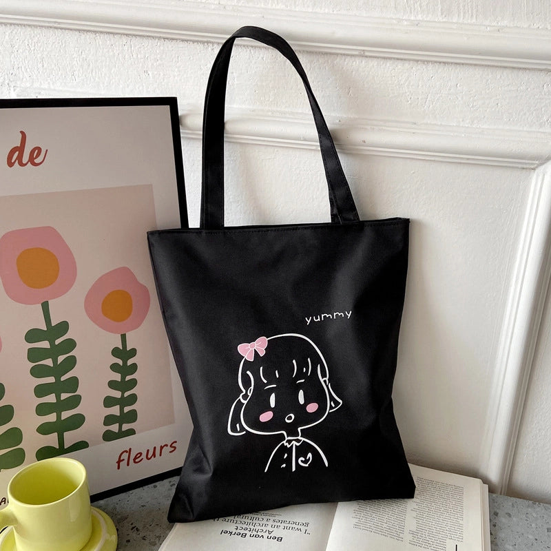 Women's Preppy Style Letter Oxford Cloth Shopping Bags