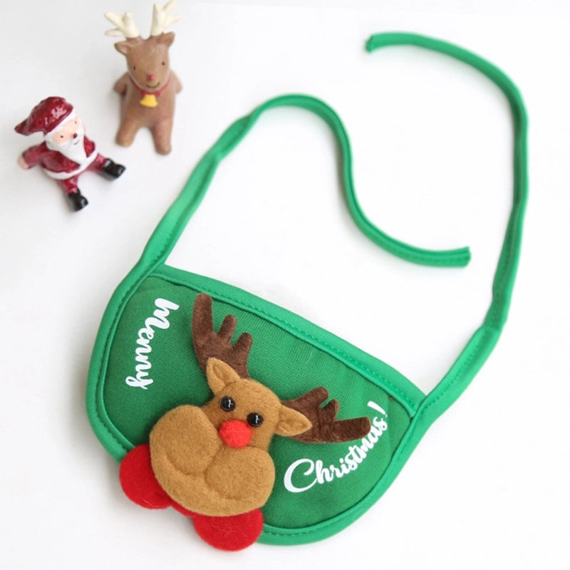Cartoon Style Polyester Christmas Christmas Tree Santa Claus Elk Pet Saliva Towel Pet Tire