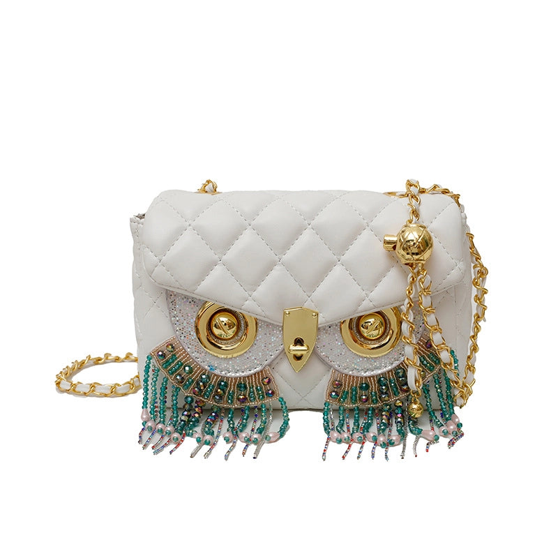 Women's Small Pu Leather Geometric Elegant Streetwear Tassel Square Lock Clasp Square Bag