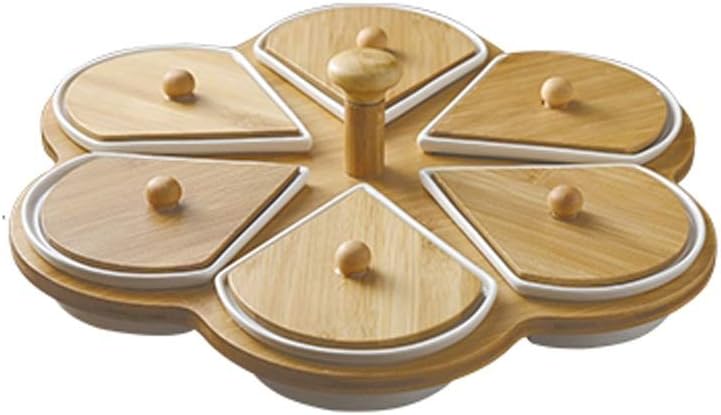 Six-Compartment Ceramic Plate Tabletop Storage Food Plate Fruit Plate And Tableware Decoration