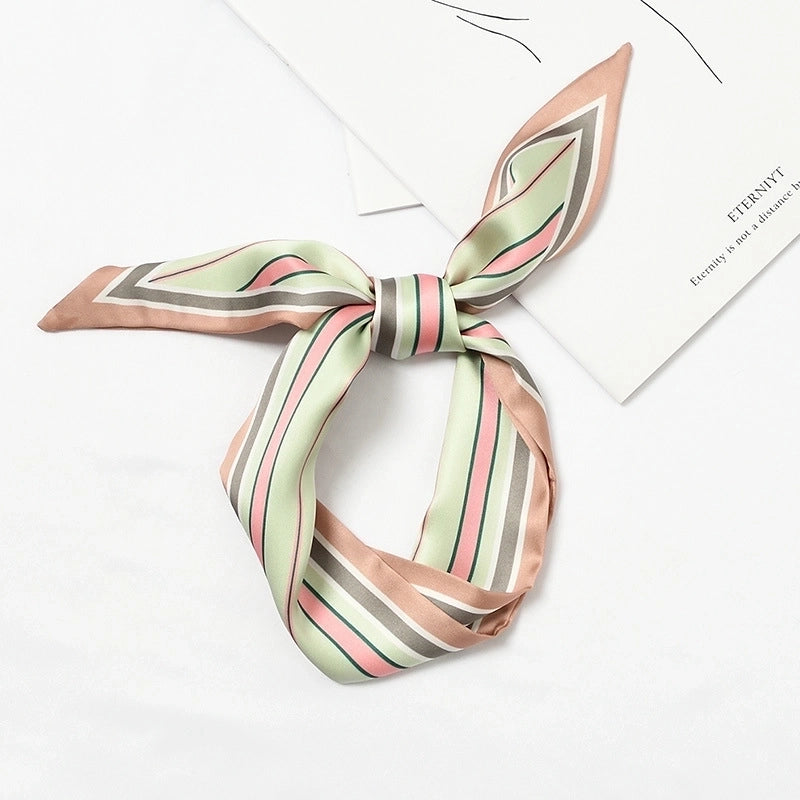 Women's Elegant Geometric Satin Silk Scarf