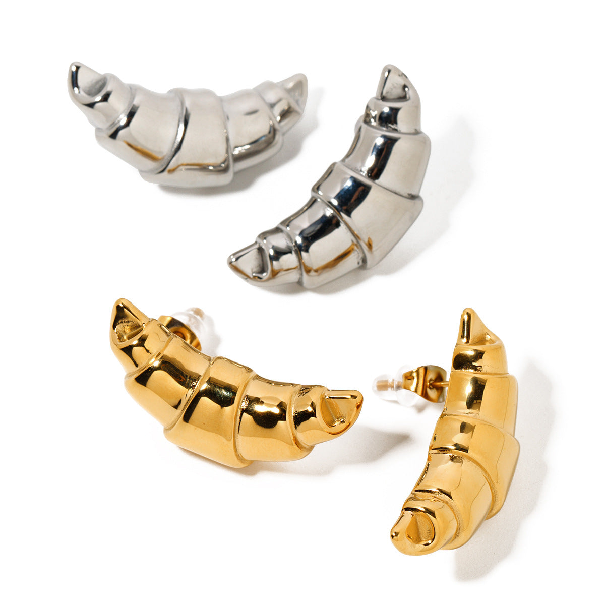 Circle Geometric Stainless Steel 18K Gold Plated Earrings