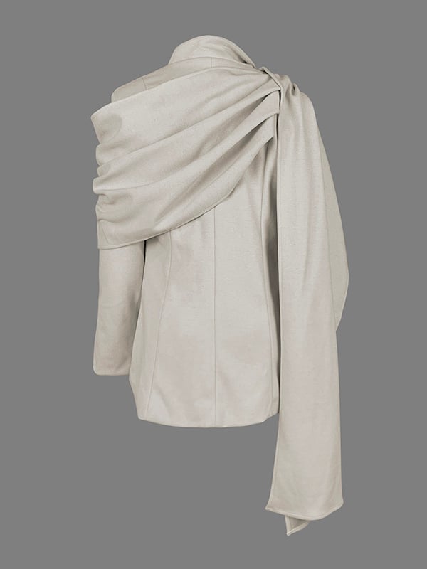 Long Sleeves Loose Pockets Solid Color Split-Joint Notched Collar Blazer Outerwear