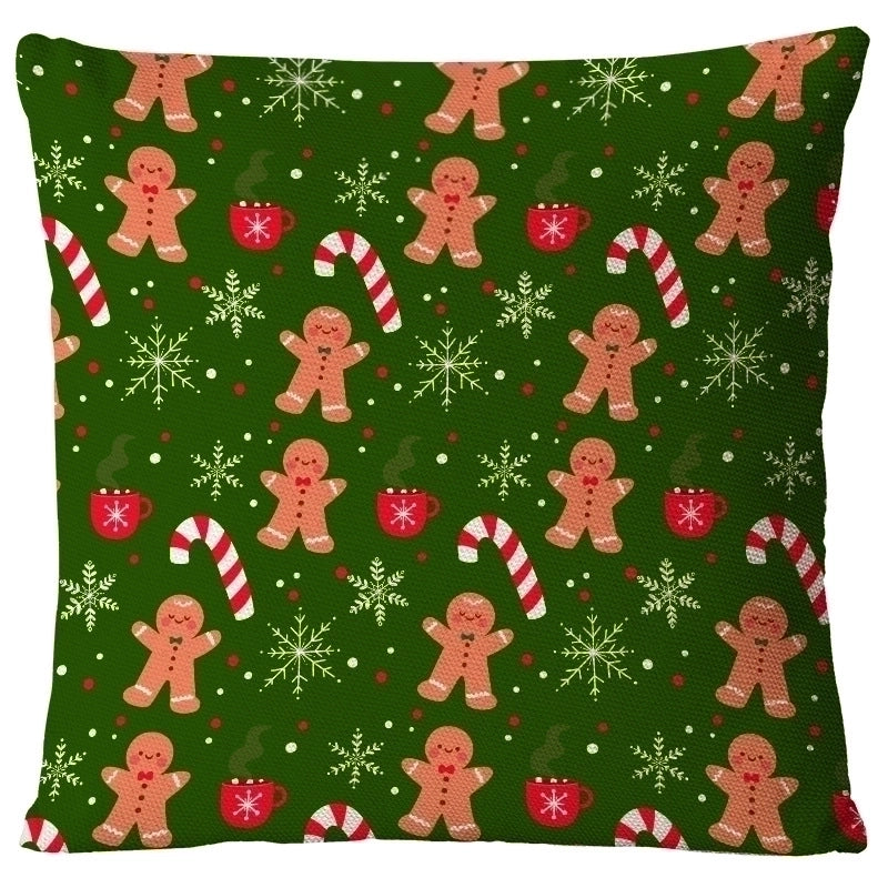 Christmas Glam Santa Claus Snowman Linen Pillow Cases Couch & Sofa Decor