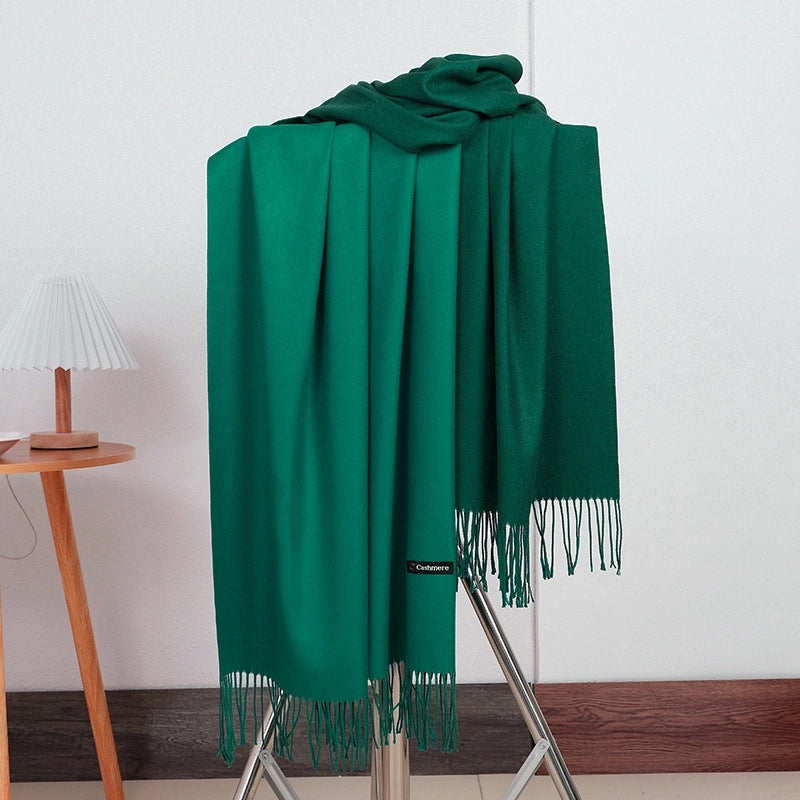 Double-sided Scarf Women's Winter Tassel Cashmere Scarf Autumn And Winter Version New Wool Men's Scarf