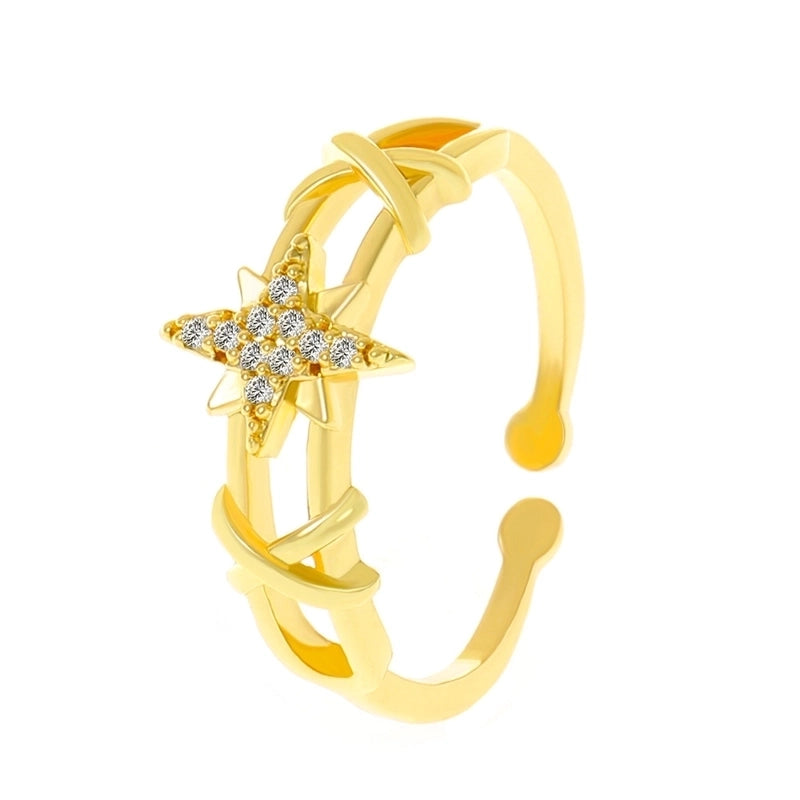 Lady Fashion Shiny Devil's Eye Heart Shape Flower Copper Plating Inlay Artificial Rhinestones Artificial Pearls Zircon Open Ring Rings