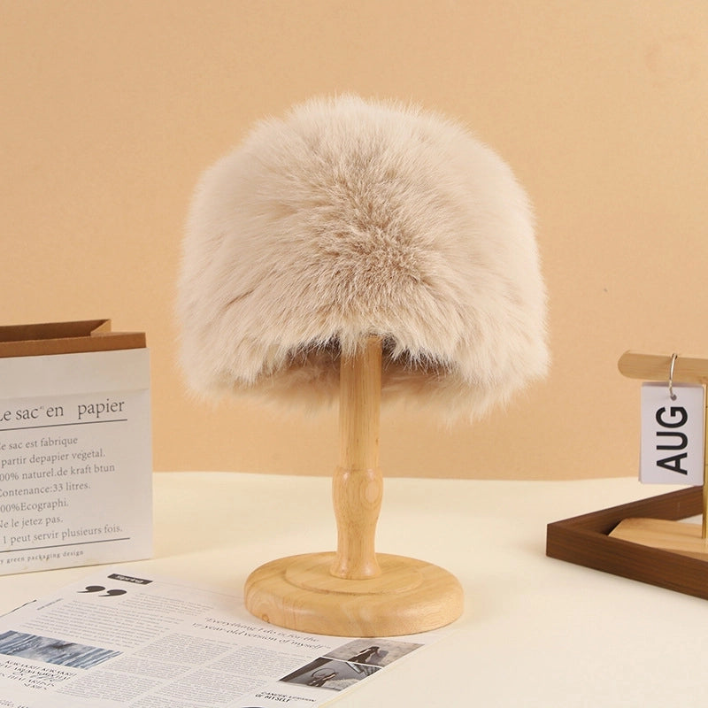 Women's Minimalist Classic Style Solid Color Eaveless Wool Cap