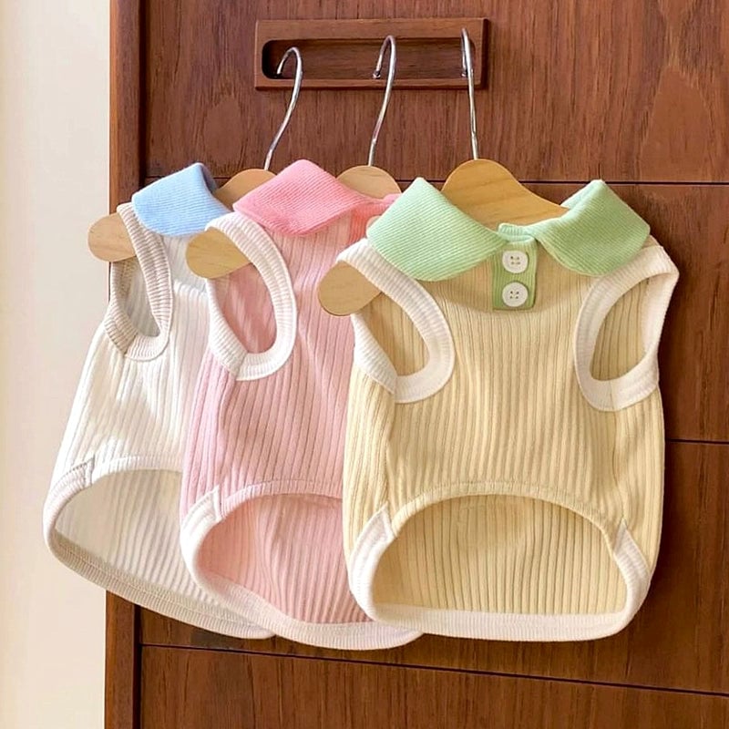 Breathable Contrast Color Collar Dog Cat Vest