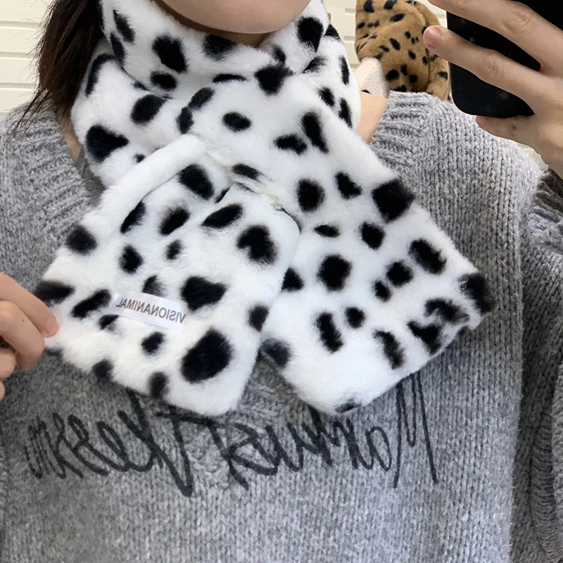 Women's Sweet Solid Color Plush Scarf