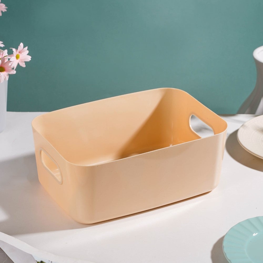 Multipurpose Storage Basket Beige Set Of 2 11 Inch