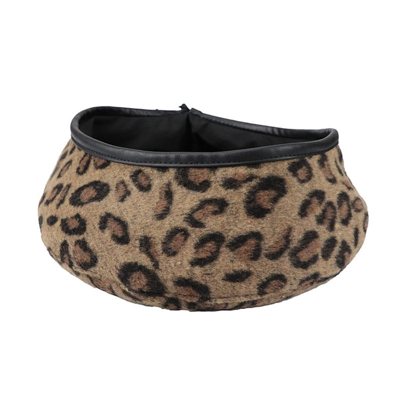 Women's Casual Minimalist Leopard Eaveless Beret Hat