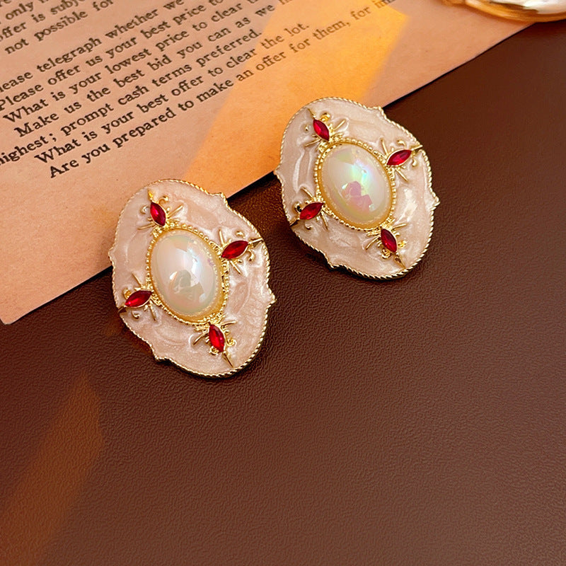 Mid-century Modern Round Geometric Copper Electroplating Earrings
