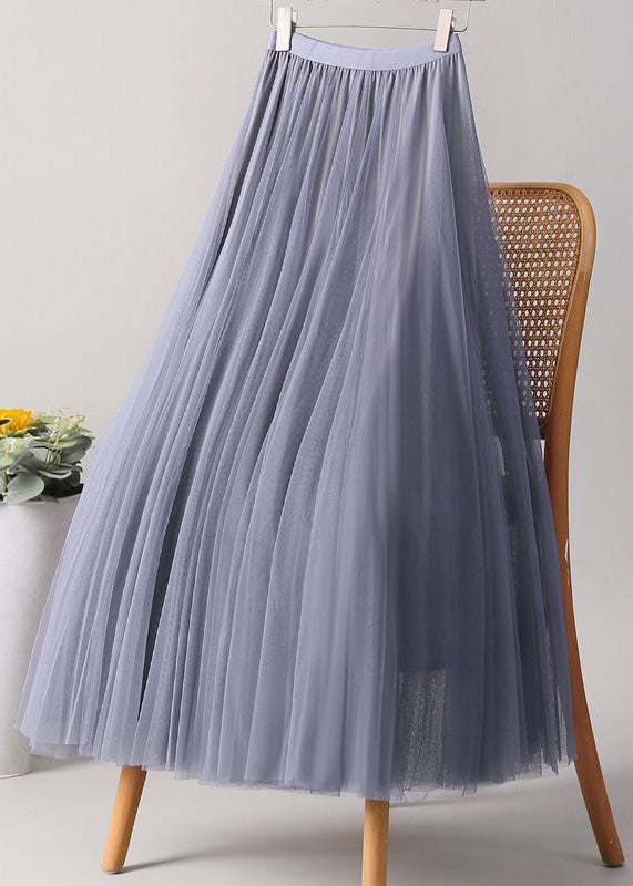 Loose Pink Elastic Waist Tulle A Line Skirts Summer