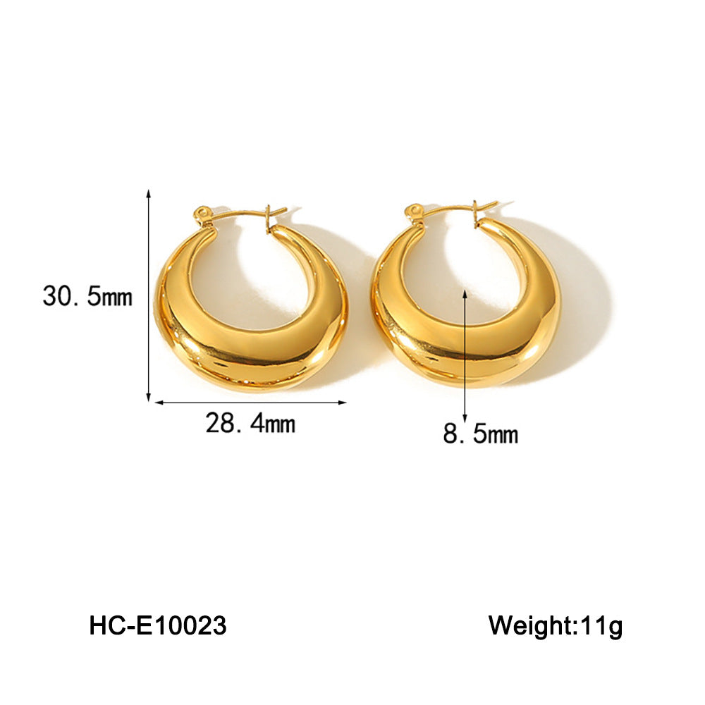 IG Style Hollow Geometric Stainless Steel Electroplating Earrings