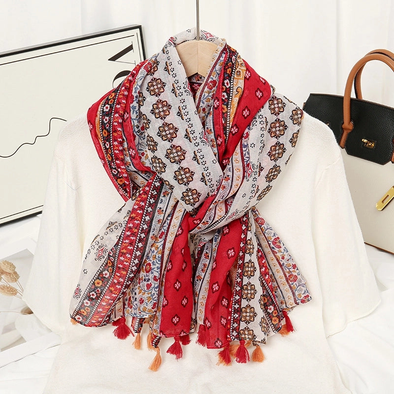 Women's Casual Elegant Color Block Polyester Scarf