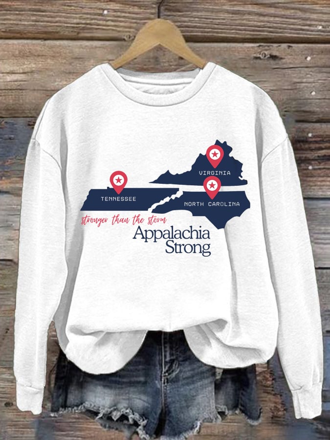 Women's Appalachia Strong Print Round Neck Sweatshirt