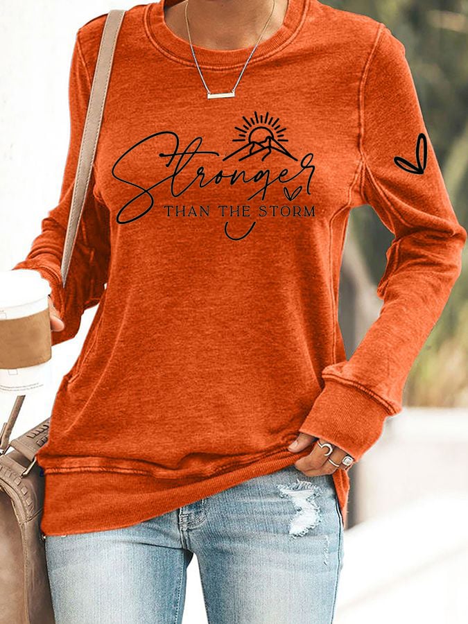 Women's Stronger Than The Storm Print Sweatshirt