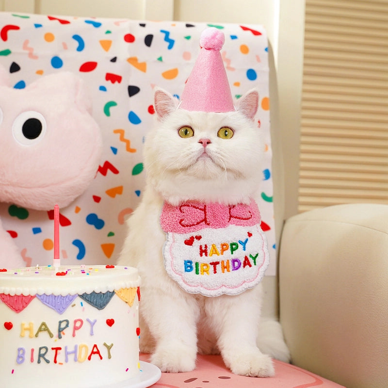 Cute Polyester Letter Pet Saliva Towel Pet Hat