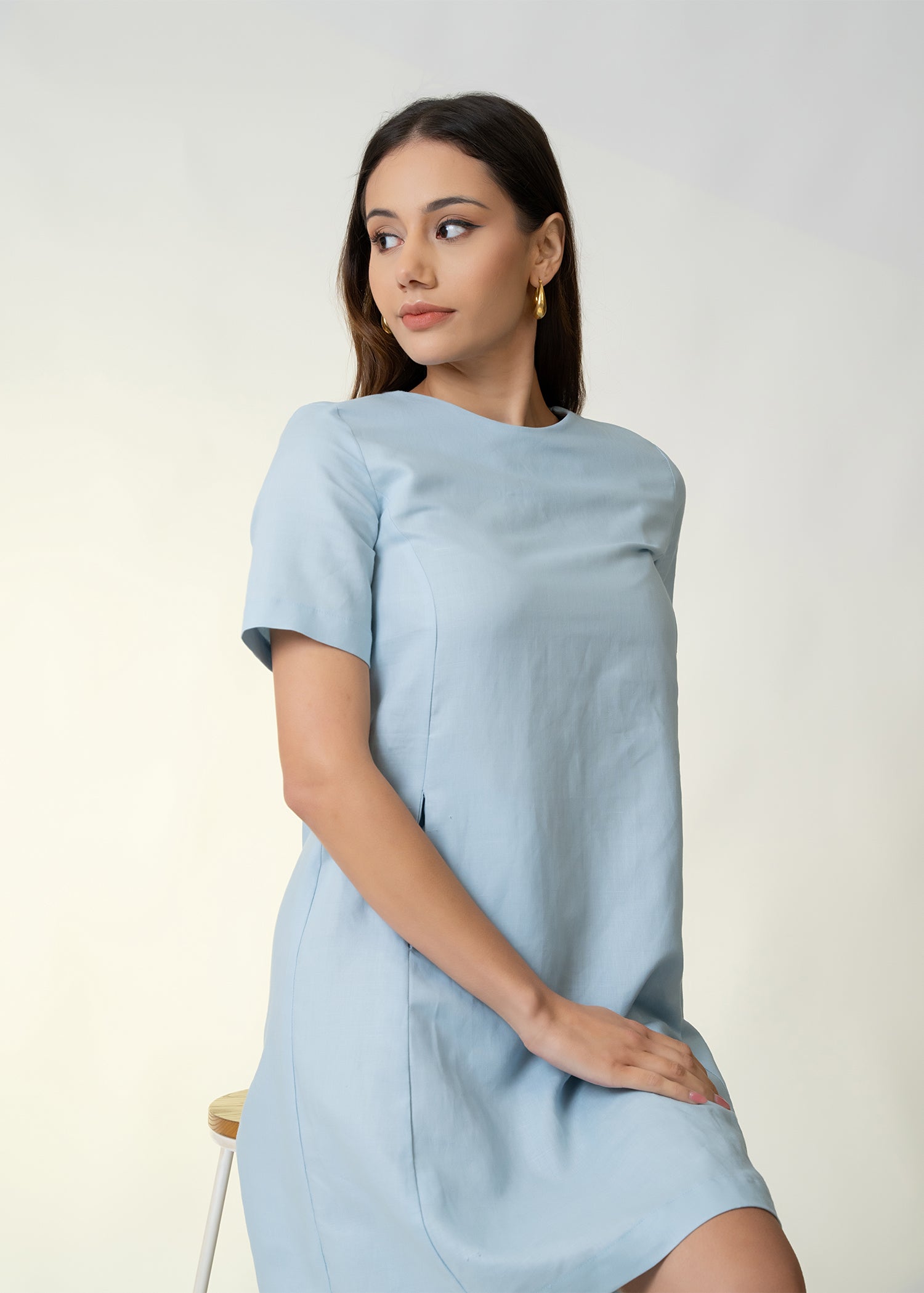 Short Sleeve Dress With Front Pockets