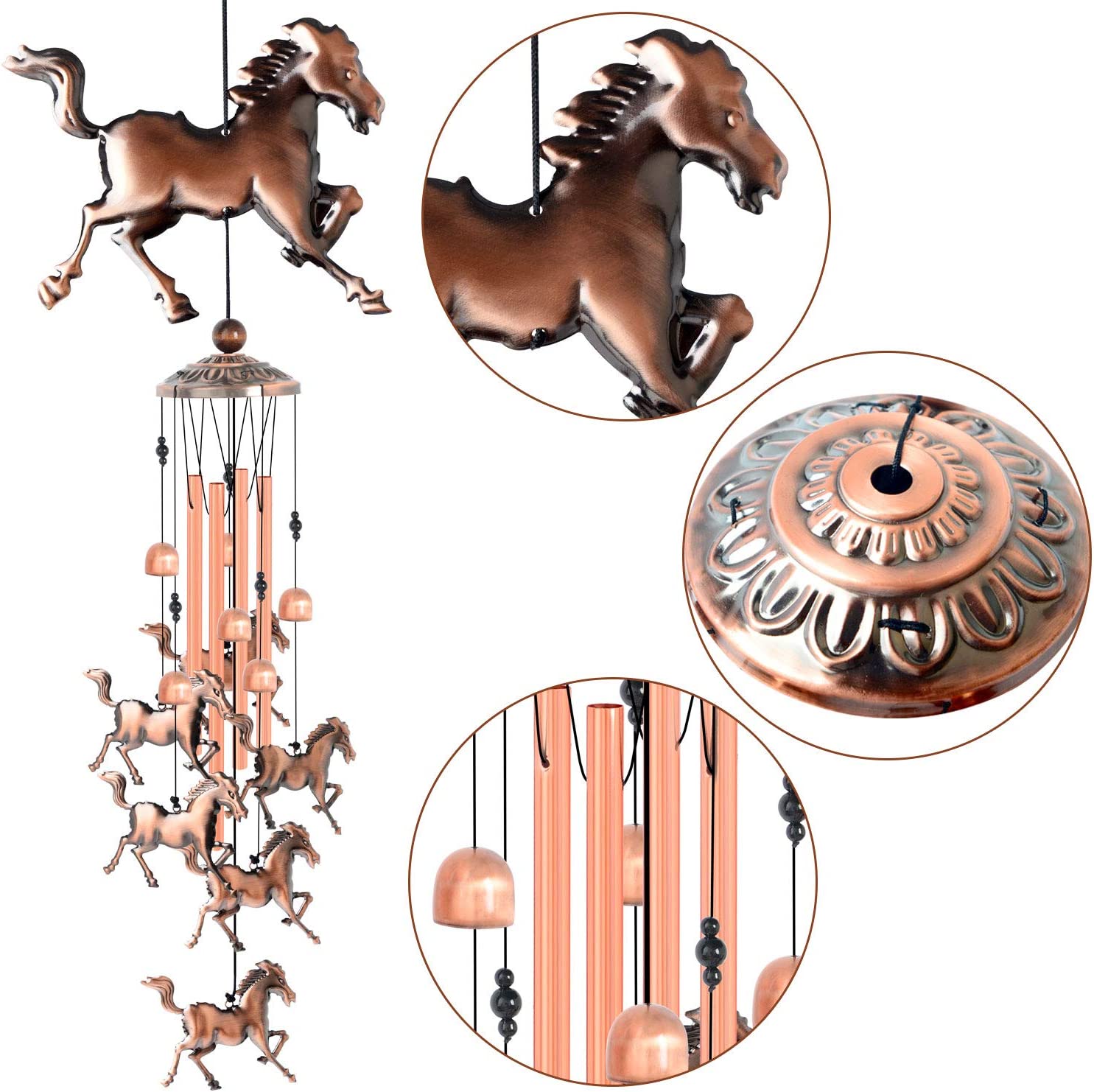 🎁Last Day 45% Off-Pure hand-made Copper Horse wind chimes