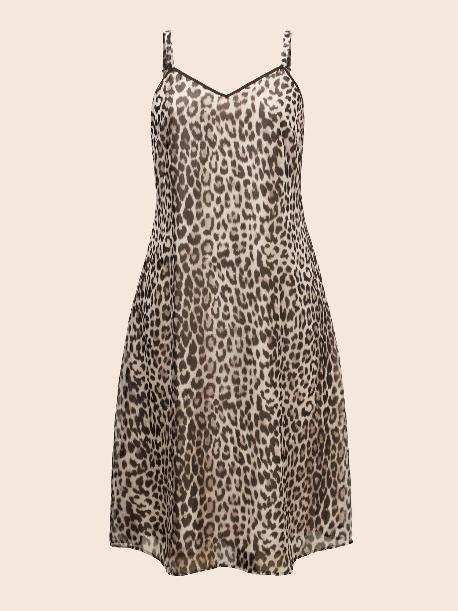 Leopard Print Mesh Cami Dress