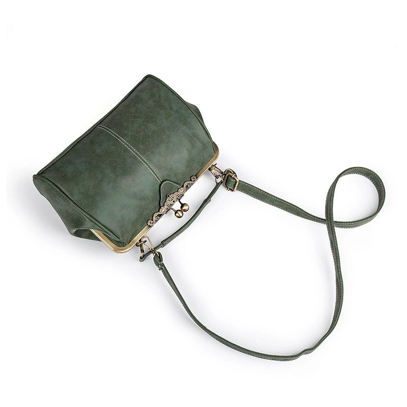 Women's Medium All Seasons Pu Leather Solid Color Classic Style Square Lock Clasp Shoulder Bag
