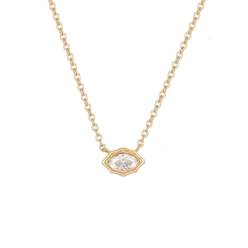 Copper Casual Minimalist Commute Oval Plating Inlay Zircon Pendant Necklace
