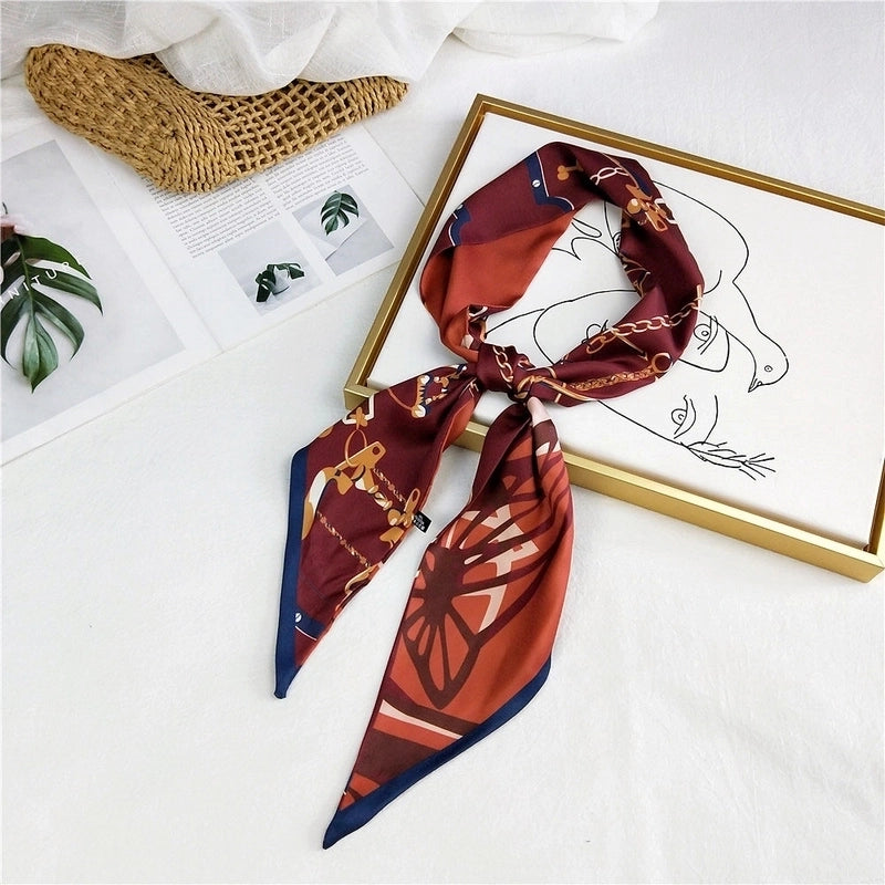 Unisex Sweet Polka Dots Polyester Printing Silk Scarves