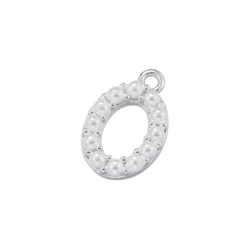 Casual Elegant Minimalist Letter Copper Plating Inlay Artificial Pearls 18k Gold Plated Charms