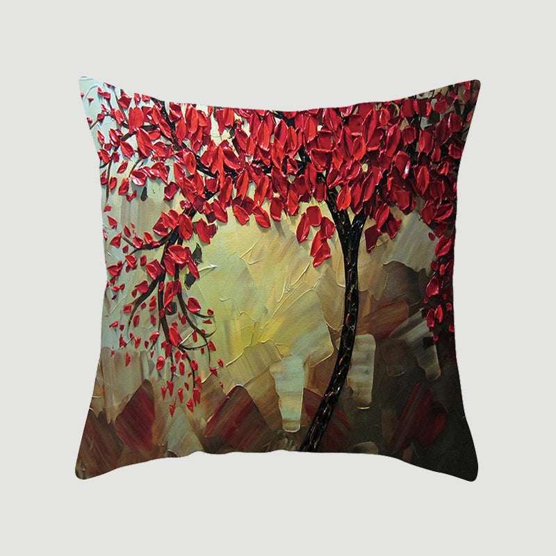 Modern Style Pastoral Letter Plant Linen Pillow Cases Couch & Sofa Decor