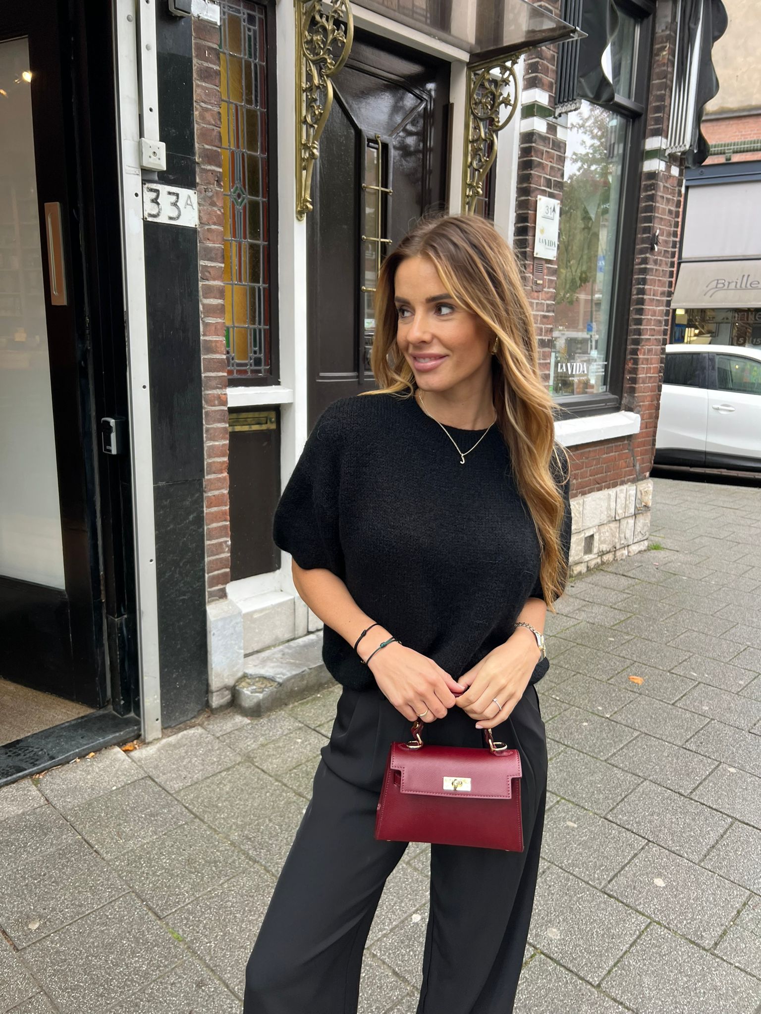 Mella Short Sleeve Sweater Black