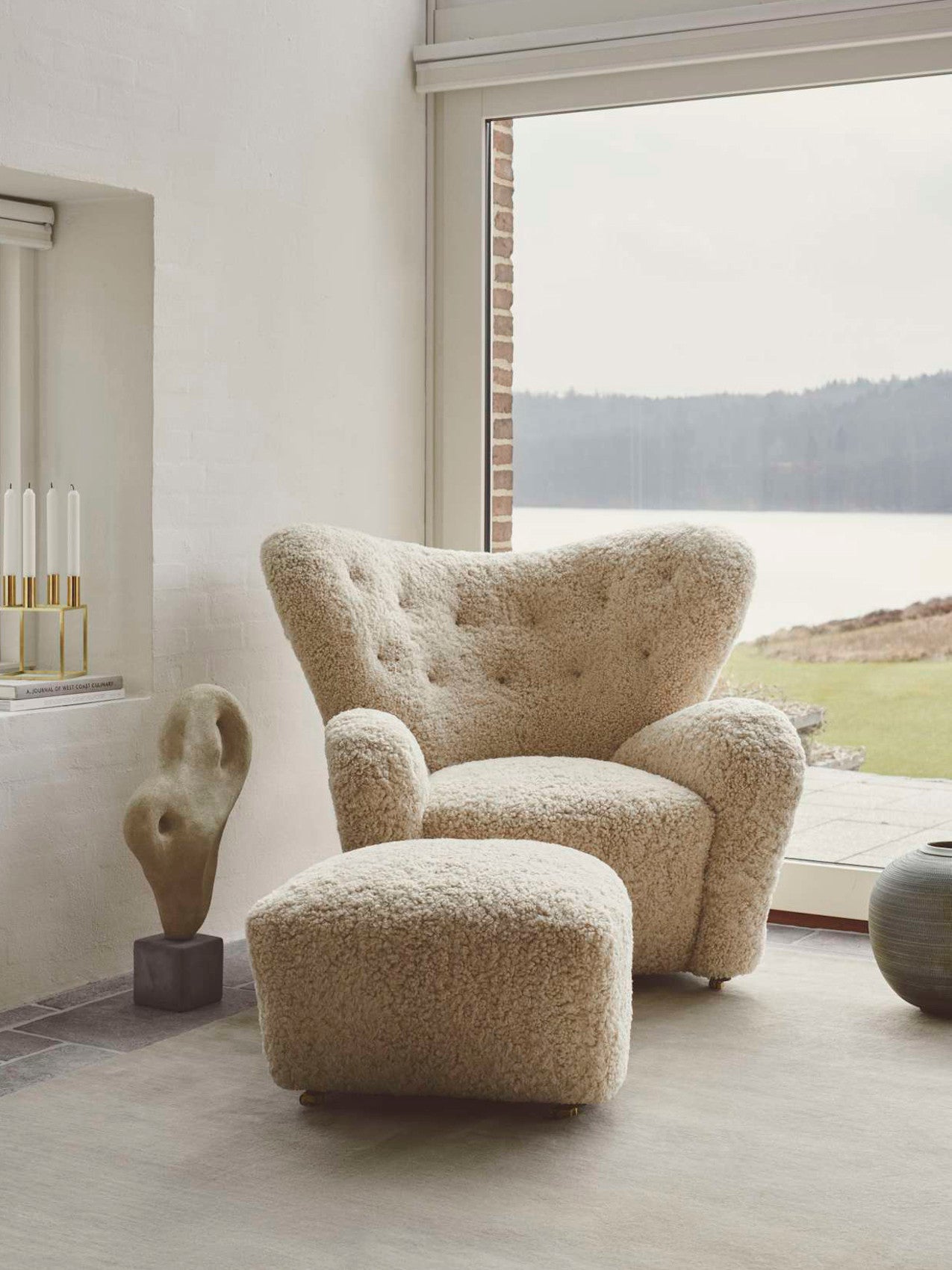 The Tired Man Lounge Chair. Sheepskin