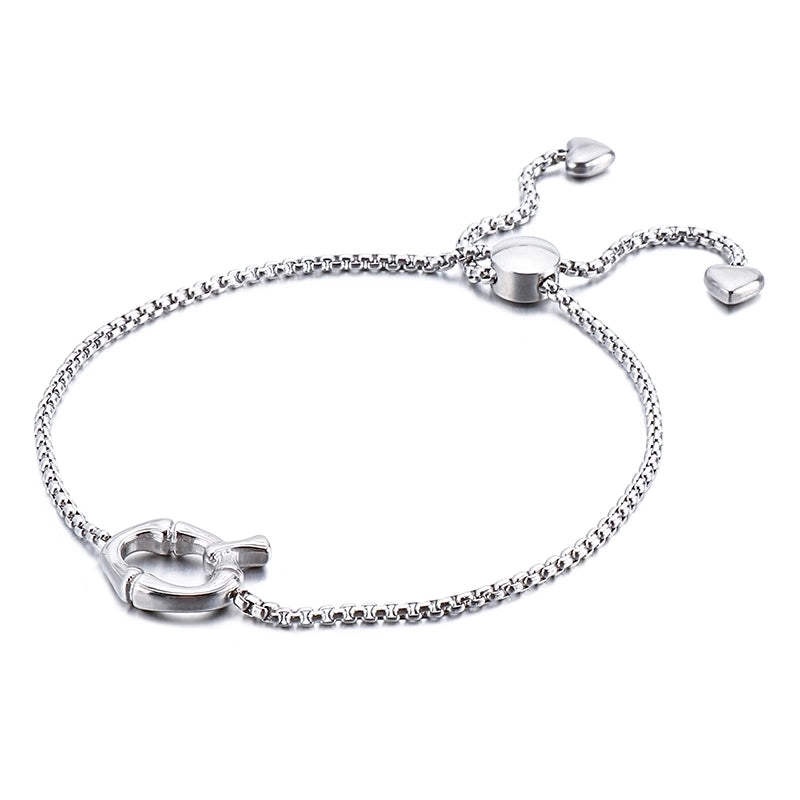 Casual Minimalist Letter Heart Shape Stainless Steel 18K Gold Plated Bracelets In Bulk