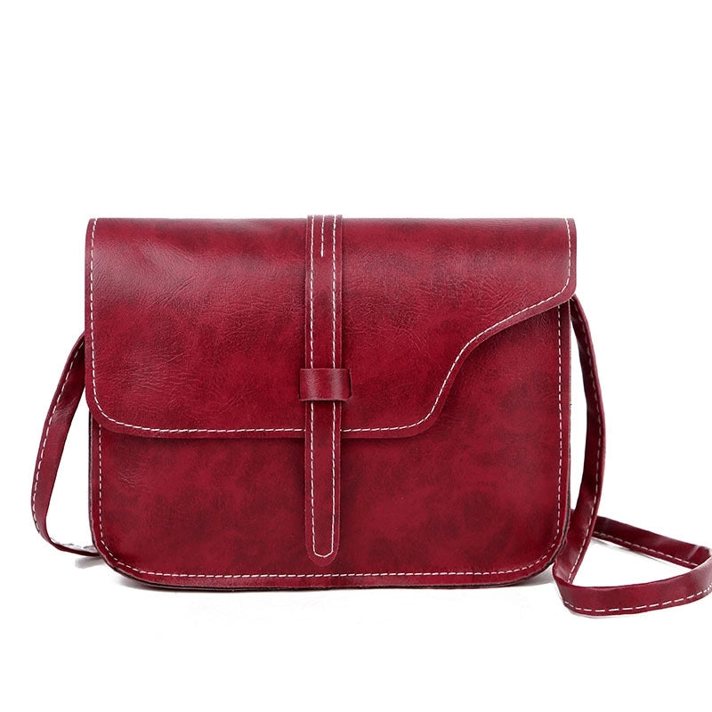 Women's Small Pu Leather Solid Color Vintage Style Square String Crossbody Bag