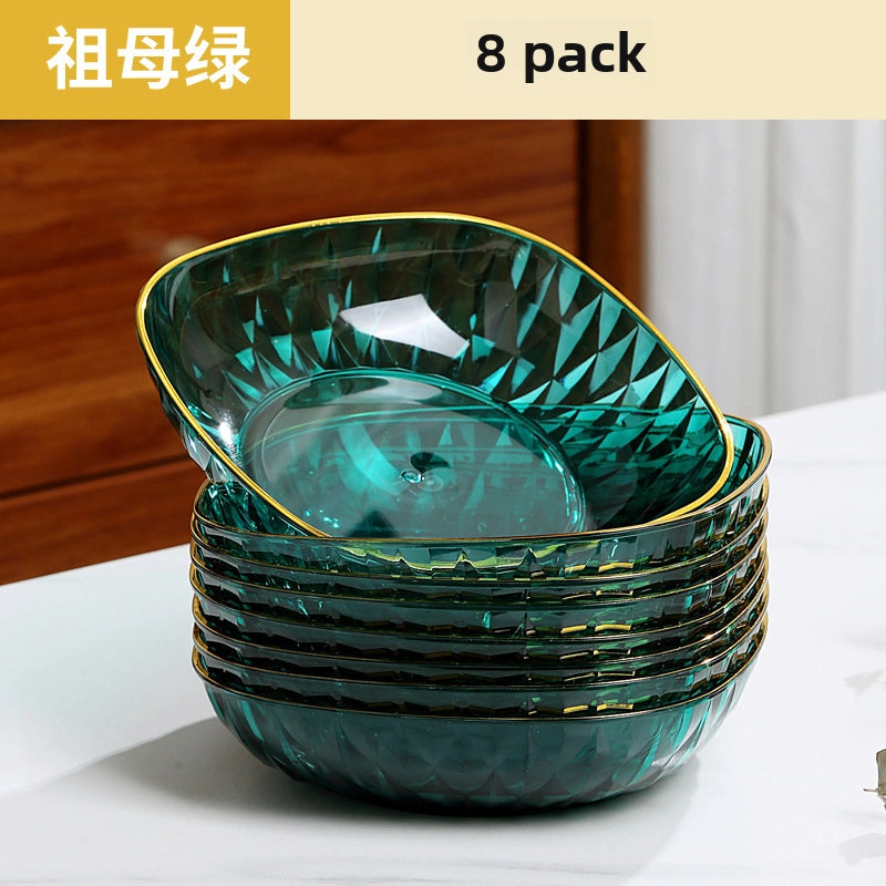 Light Luxury Transparent High-grade Bone Spitting Dish Household Dining Table Bone Dish Food Grade Snack Dish Fruit Dish Candy Nut Dish