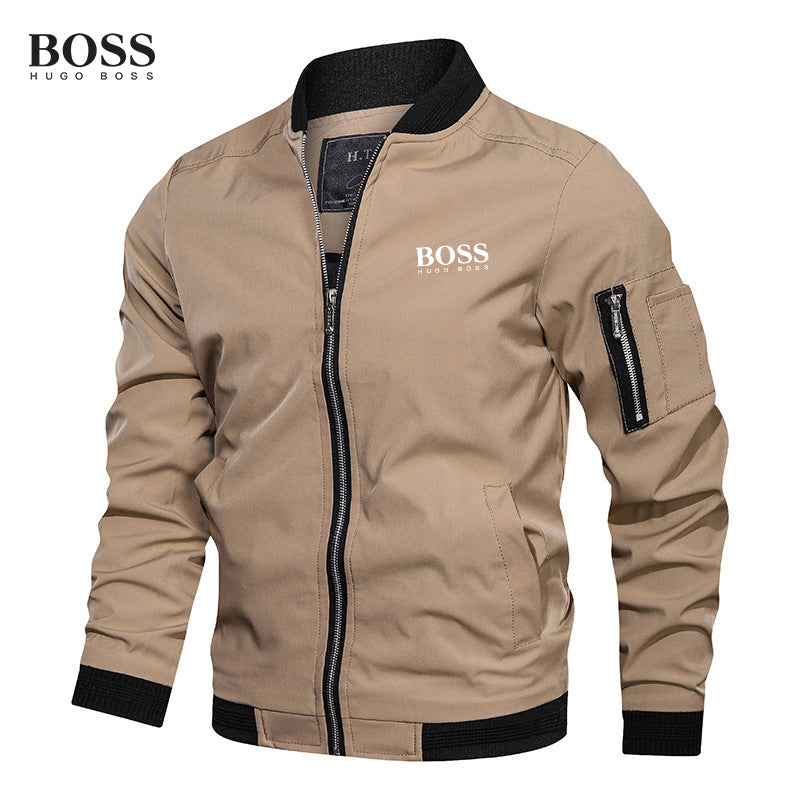 BOSS Men-s Baseball Collar Casual Jacket