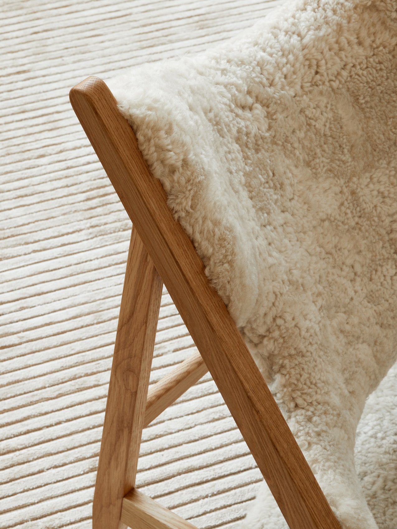 Knitting Chair. Sheepskin