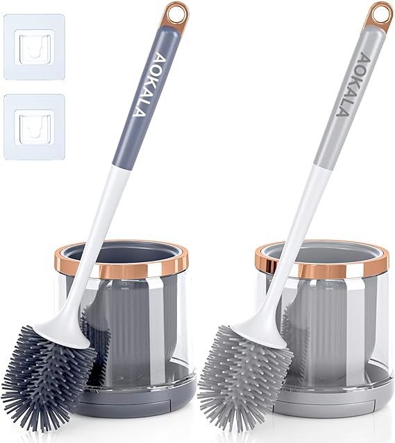 Grey Toilet Brush  . Toilet Brush with Holder