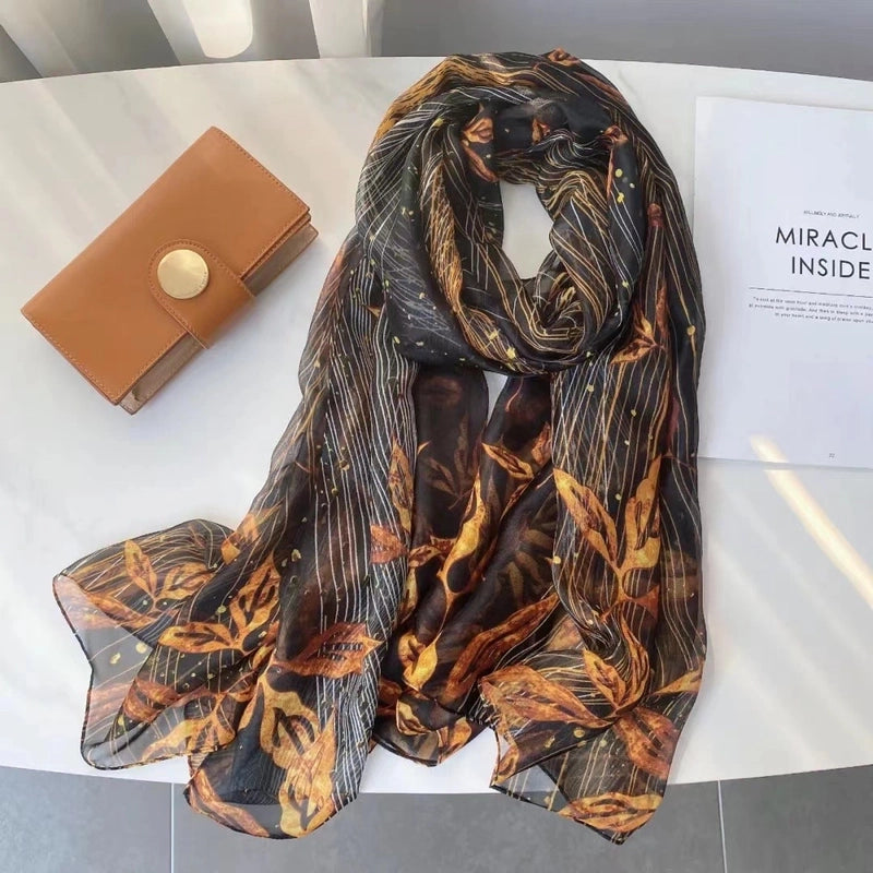 Spring And Summer New Yourou Silk Scarf Large Size Printed Beach Towel Dot Travel Vacation Sunscreen Scarf Women's Spot