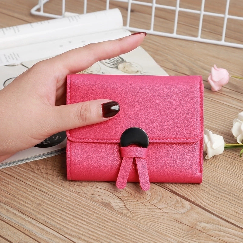 Korean Solid Color Portable Short Wallet
