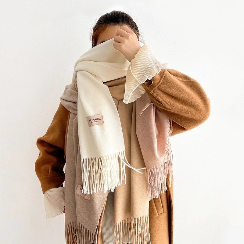 Women's Basic Minimalist Solid Color Imitation Cashmere Scarf