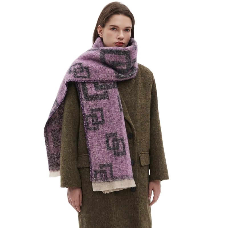 Unisex Casual Minimalist Geometric Polyester Scarf
