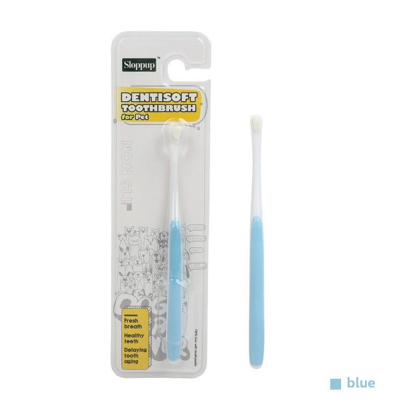 Cat Toothbrush Cat Dog Oral Cleaning Small Head Dog Toothbrush Plastic Soft Bristle Pet Toothbrush Pet Supplies