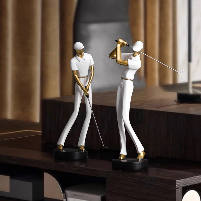 Abstract Golfer Sculptures