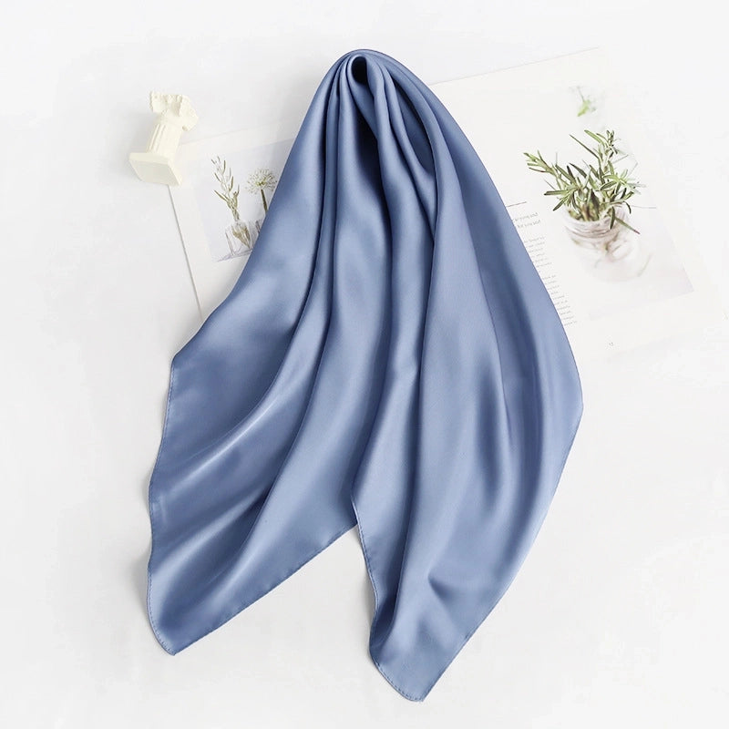 Women's Minimalist Solid Color Polyester Printing Silk Scarf