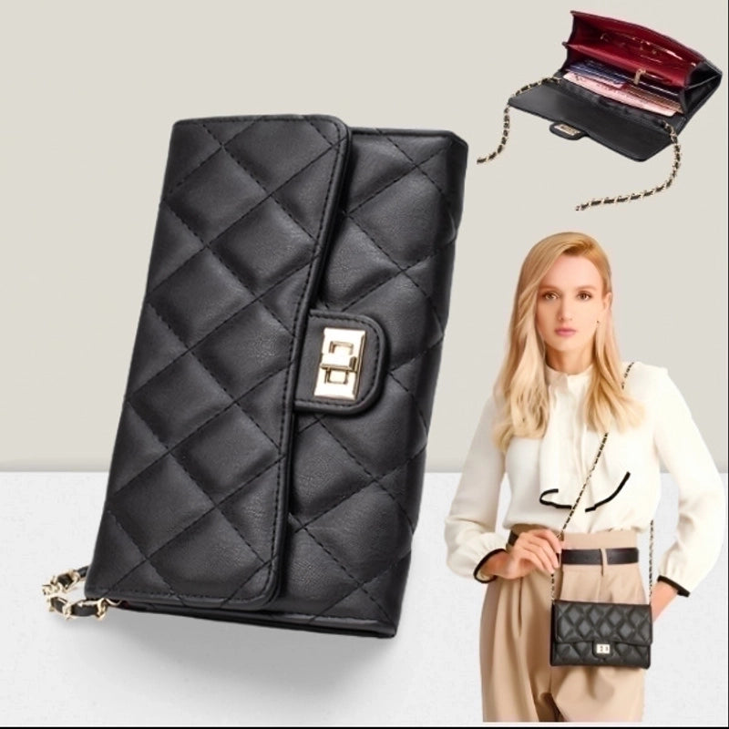 Women's Pu Leather Solid Color Streetwear Square Lock Clasp Shoulder Bag