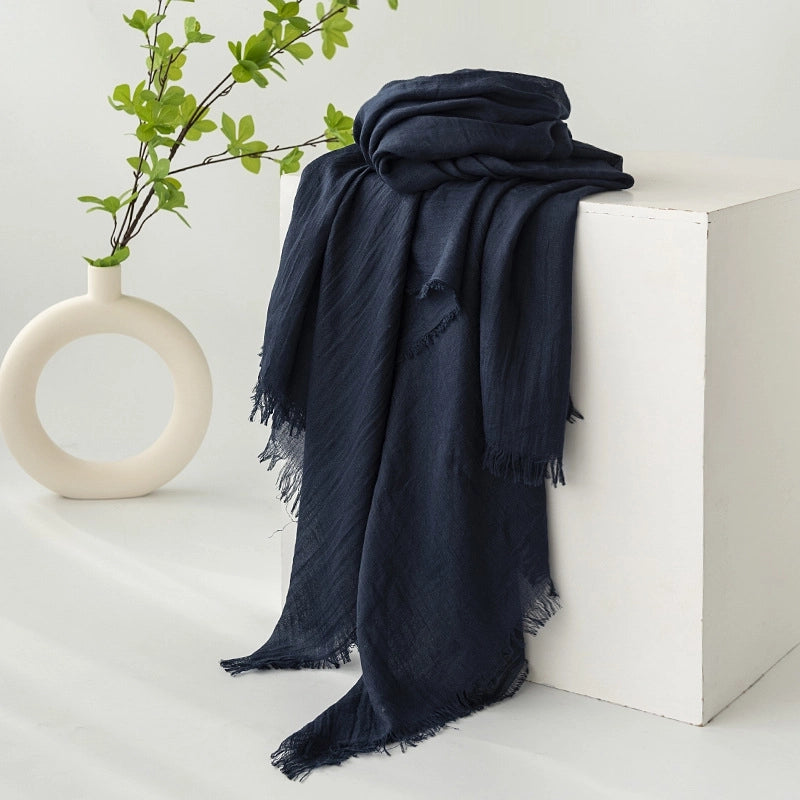 New Summer Solid Color Simple Scarf Commuter Sunscreen Shawl Scarf Women's High-grade Scarf Scarf Scarf