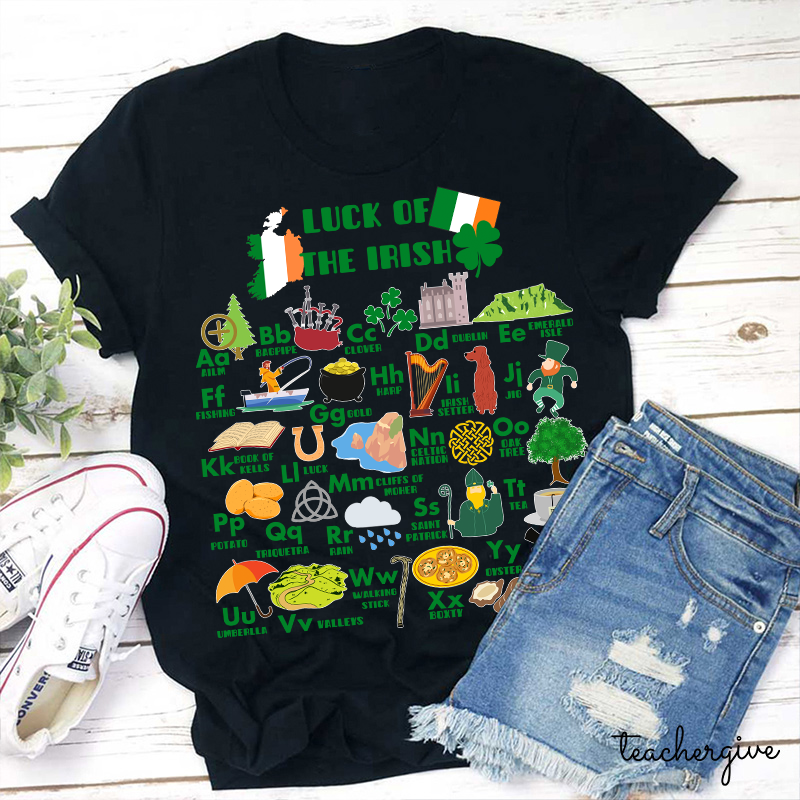 Luck Of The Irish Alphebat Teacher T-Shirt